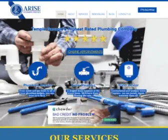 Ariseplumbing.com(Arise Plumbing Service LLC 24/7 Plumber Temple) Screenshot