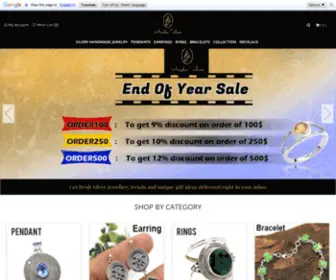 Arishasilver.com(925 Sterling Silver Jewelry by Arisha Silver) Screenshot