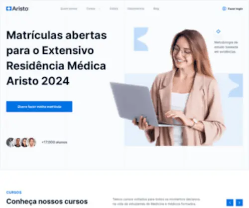 Aristo.com.br(O melhor curso preparatório para as provas de Residência Médica) Screenshot