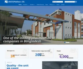 Aristopharma.com(A leading pharmaceutical company in Bangladesh) Screenshot