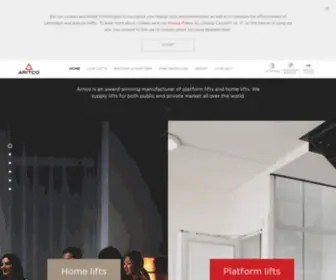 Aritco.com(Award winning manufacturer of platform lifts and home lifts) Screenshot