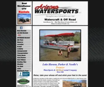 Arizonawatersports.com(Arizona WaterSports Waverunner & Boat Rentals Lake Havasu) Screenshot