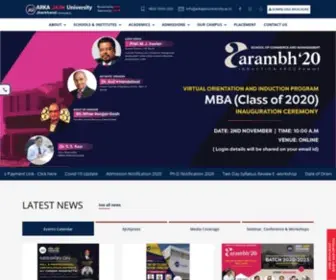 Arkajainuniversity.ac.in(University Run by the JGI Group is among the Top Non Profit Private colleges in Bangalore and Jamshedpur) Screenshot