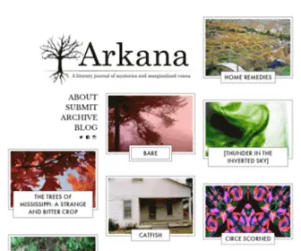Arkanamag.org(A literary journal of mysteries and marginalized voices) Screenshot