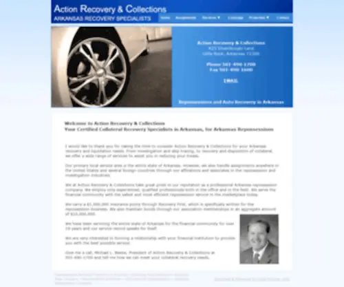 Arkansasrepos.com(Repossessions and Auto Recovery by Action Recovery in Arkansas) Screenshot