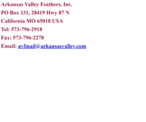 Arkansasvalley.com(Arkansas Valley Feathers) Screenshot