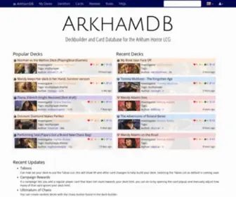 Arkhamdb.com(Arkham Horror LCG Deckbuilder) Screenshot