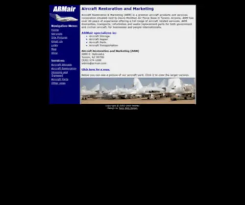 Armair.com(Aircraft Restoration and Marketing) Screenshot