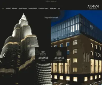 Armanihotels.com(Armani Hotel&Resort) Screenshot