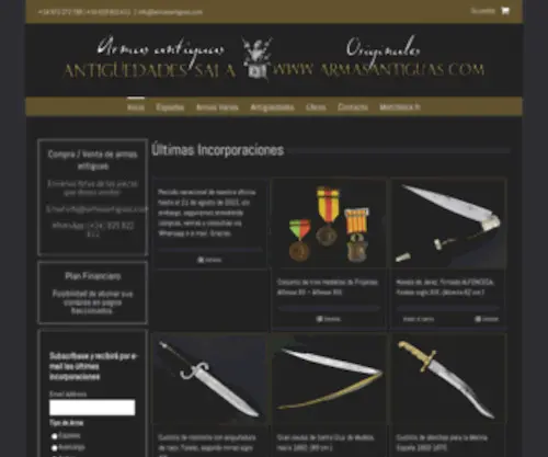 Armasantiguas.com(ANTIGÜEDADES SALA. Armas antiguas originales para coleccionismo) Screenshot