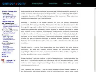 Armcor.com(Armcor Government Contractor Capital and Factoring) Screenshot