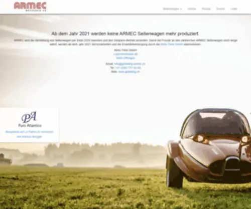 Armec.ch(ARMEC-Gespannbau, Aregger Mechanik, Tremola I und Tremola II, Schwenker, City-Mobile Vehicle) Screenshot