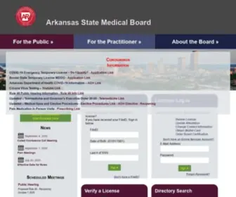 Armedicalboard.org(AR State Medical Board Home) Screenshot