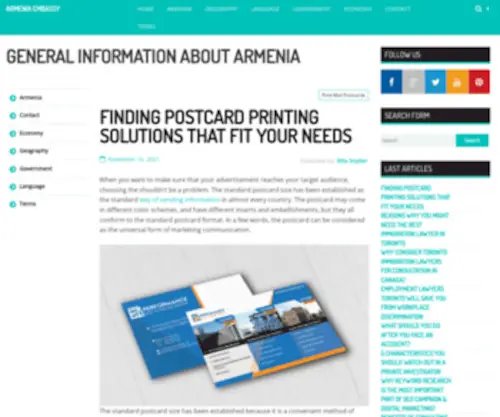 Armembassycanada.ca(Armenia Embassy) Screenshot