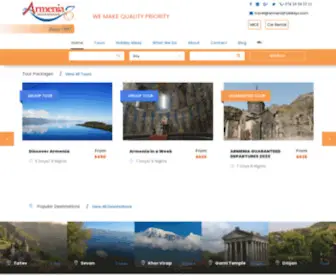 Armeniaholidays.com(Travel to Armenia) Screenshot