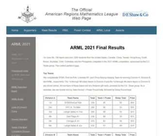 ARML.com(The Official American Regions Mathematics League Web Site) Screenshot