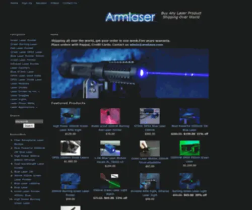 Armlaser.com(Laser Pointers) Screenshot
