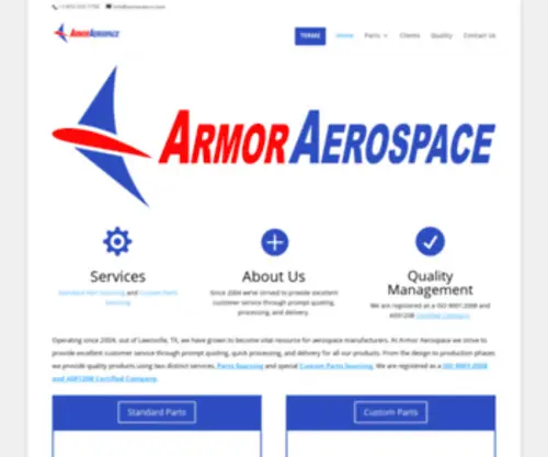 Armoraero.com(ARMOR AEROSPACE) Screenshot