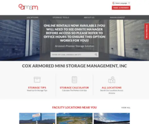 Armored-Mini-Storage.com(Self Storage in Arizona) Screenshot