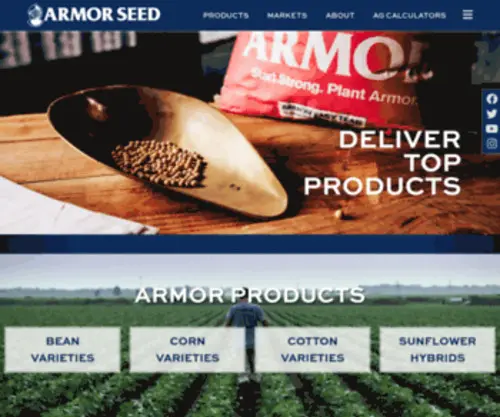 Armorseed.com(Soybean, Corn, Cotton Varieties & Sunflower Hybrids from a farmer-focused company) Screenshot