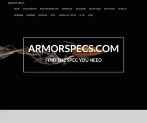 Armorspecs.com(The place to find the spec you need) Screenshot