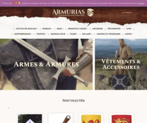 Armurias.com(Vente d'armes historiques) Screenshot