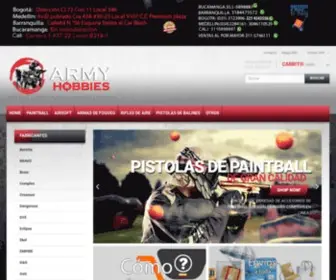 Armyhobbies.com(Tienda de paintball aisoft fogueo en colombia Bogota medellin) Screenshot