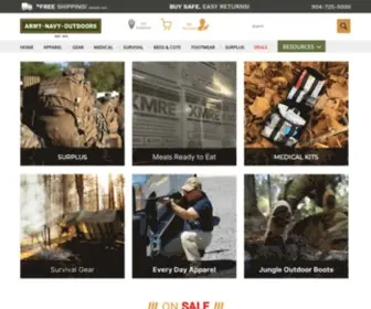 Armynavyoutdoors.com(Army Navy Outdoors Survival Military Tactical Gear and Clothing) Screenshot