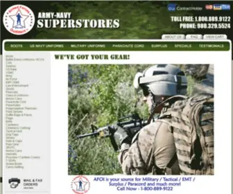 Armynavysuperstores.com(Army Navy Superstores) Screenshot