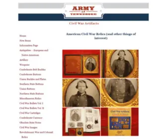 Armyoftennesseerelics.com(Army of Tennessee Relics) Screenshot