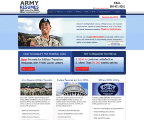 Armyresumebuilder.com(Army Resume) Screenshot