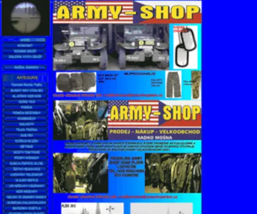 Armyshopplzen.cz(Armyshop armyshopplzen) Screenshot