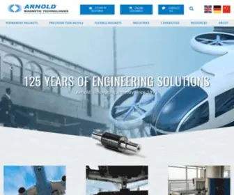 Arnoldmagnetics.com(Arnold Magnetic Technologies) Screenshot
