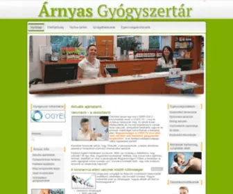 Arnyaspatika.hu(Árnyas Gyógyszertár) Screenshot