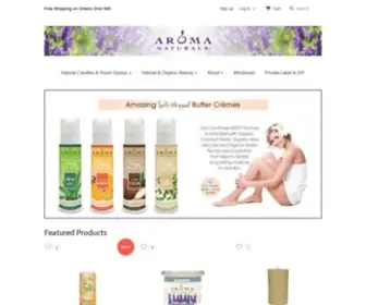 Aromanaturals.com(Aromatherapy soy candles and spa products) Screenshot