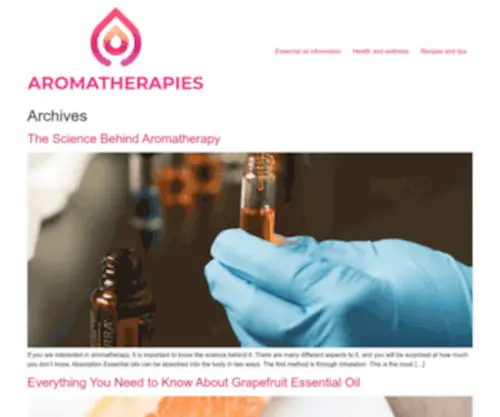 Aromatherapies.net(Everything about aromatherapy) Screenshot