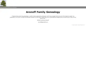 Aronoff.com(Aronoff Family Genealogy) Screenshot