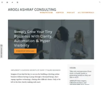 Aroojashraf.com(Simply Grow Your Tiny Business With Clarity) Screenshot