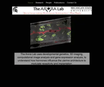 Aroralab.com(Arora Lab at Michigan State University) Screenshot
