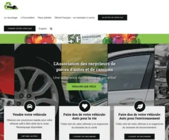 Arpac.org(Association des recycleurs de pièces d'autos et de camions) Screenshot