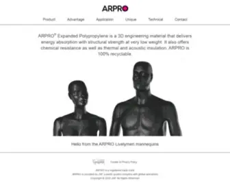 Arpro.com(The market leading Expanded Polypropylene (EPP) material) Screenshot