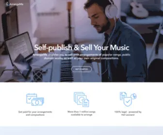 Arrangeme.com(Self-Publish Your Sheet Music) Screenshot