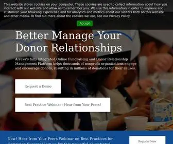 Arreva.com(Donor Management & Online Fundraising Software) Screenshot
