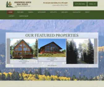 Arrowheadranch.com(Colorado Mountain Homes & Land for Sale) Screenshot