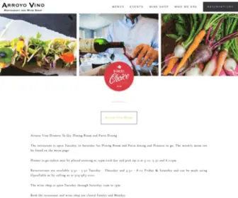 Arroyovino.com(Arroyo Vino Restaurant &amp; Wine Shop) Screenshot