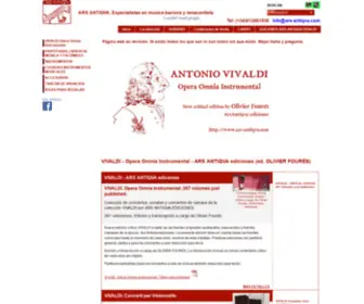 ARS-AntiqVa.com(ARS ANTIQVA. Tienda de música antigua en Madrid) Screenshot