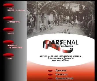 Arsenal.de(Antike, Alte und Historische Waffen, Rüstungen und Zubehör aus aller Welt) Screenshot