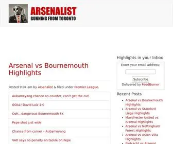 Arsenalist.com(Gunning From Toronto) Screenshot