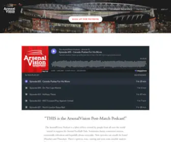 Arsenalvisionpodcast.com(Arsenal Vision Podcast. Arsenal Vision Post Match Podcast) Screenshot