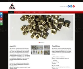 Arsprecision.com(ARS Precision CNC and Swiss Screw Style Precision Machine Shop) Screenshot